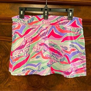 Lilly Pulitzer Size L Sandstripe Tiger Skirt Skort Luxletic Rare Unicorn